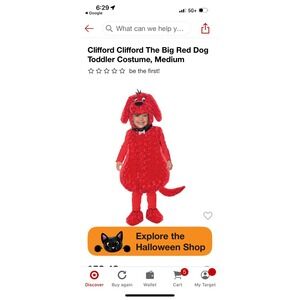 Underwraps CLIFFORD The Big Red Dog Belly Babies Costume Toddler 2-4T Halloween
